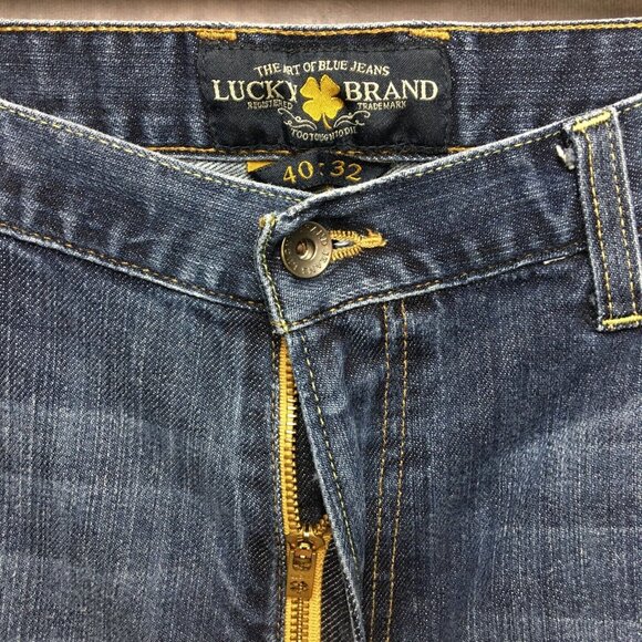 Lucky Brand Mens 361 Vintage Straight Fit Blue Jeans size 40x32 Italian Denim - Picture 5 of 11